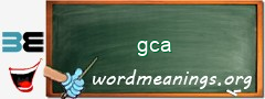 WordMeaning blackboard for gca